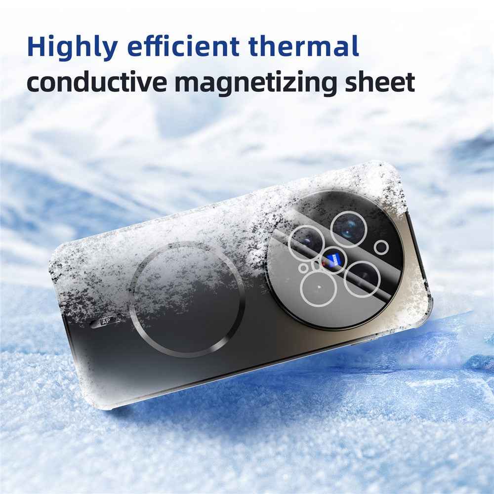 ABEEL For vivo X300 Pro 5G Magnetic Case TPU PC Cooling Matte Phone Back Cover with Lens Film - White