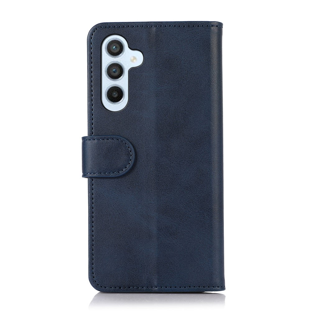 For Samsung Galaxy A57 5G Case Cowhide Texture Leather Wallet Phone Cover with Stand - Blue
