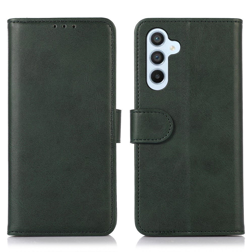 For Samsung Galaxy A57 5G Case Cowhide Texture Leather Wallet Phone Cover with Stand - Green