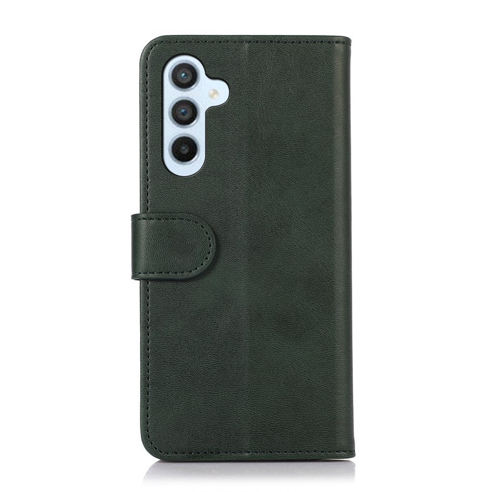 For Samsung Galaxy A57 5G Case Cowhide Texture Leather Wallet Phone Cover with Stand - Green