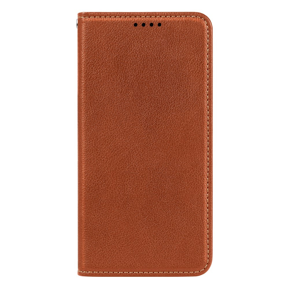 For Samsung Galaxy A57 5G Case Wallet RFID Blocking Leather Phone Cover Strong Magnetic Closure - Brown