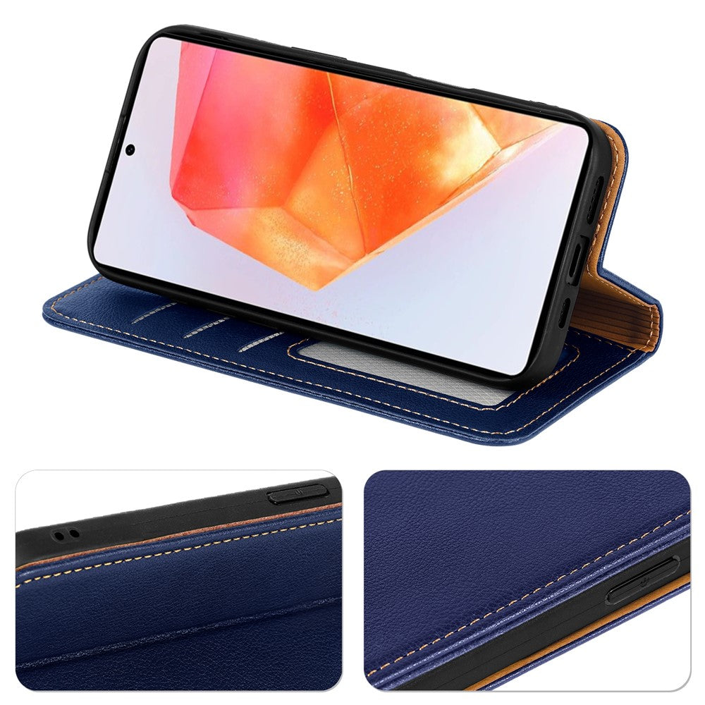 For Samsung Galaxy A57 5G Case Wallet RFID Blocking Leather Phone Cover Strong Magnetic Closure - Blue