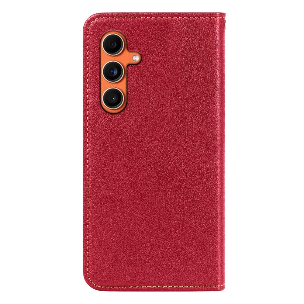For Samsung Galaxy A57 5G Case Wallet RFID Blocking Leather Phone Cover Strong Magnetic Closure - Red