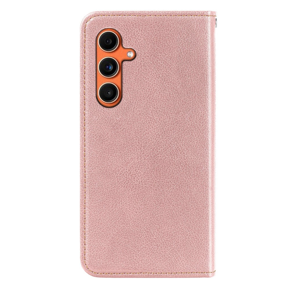 For Samsung Galaxy A57 5G Case Wallet RFID Blocking Leather Phone Cover Strong Magnetic Closure - Rose Gold