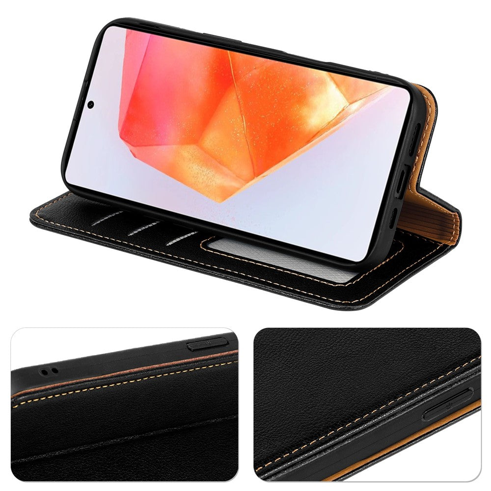 For Samsung Galaxy A57 5G Case Wallet RFID Blocking Leather Phone Cover Strong Magnetic Closure - Black