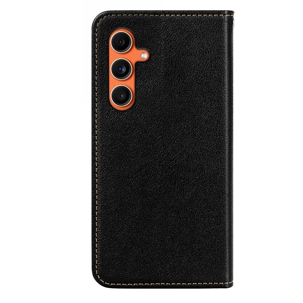 For Samsung Galaxy A57 5G Case Wallet RFID Blocking Leather Phone Cover Strong Magnetic Closure - Black