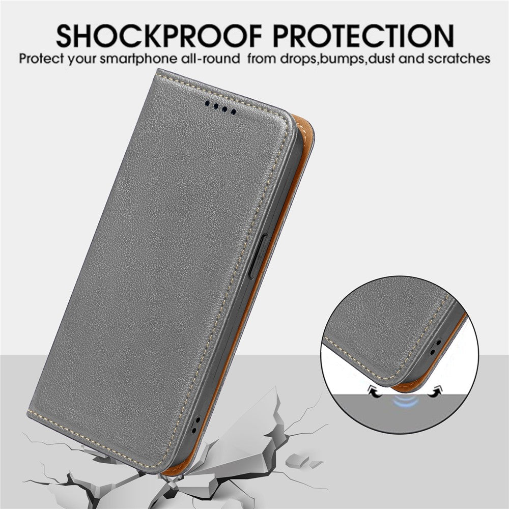 For Samsung Galaxy A57 5G Case Wallet RFID Blocking Leather Phone Cover Strong Magnetic Closure - Grey