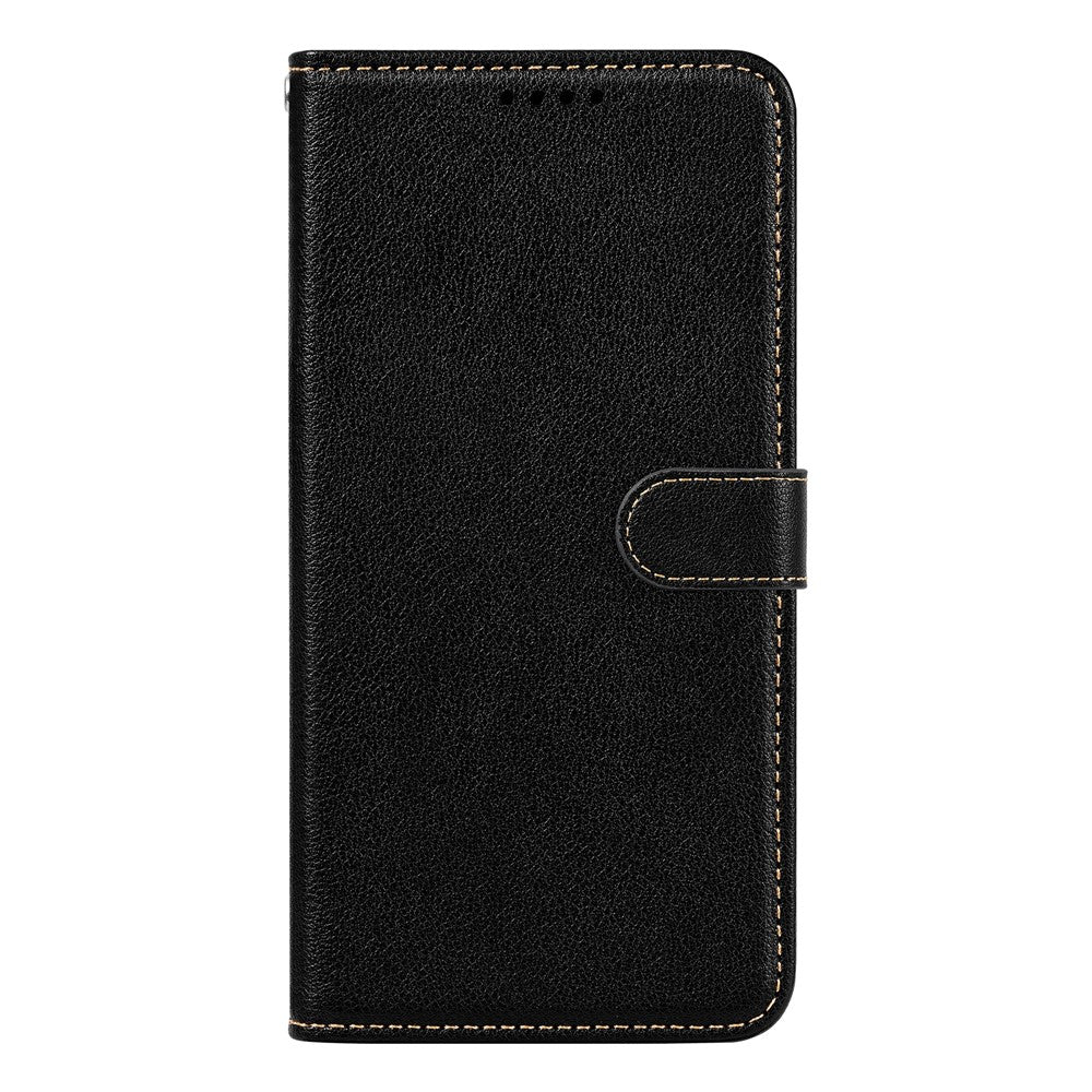 For Samsung Galaxy A57 5G Case RFID Blocking Wallet Litchi Texture Leather Phone Cover Magnetic Clasp - Black