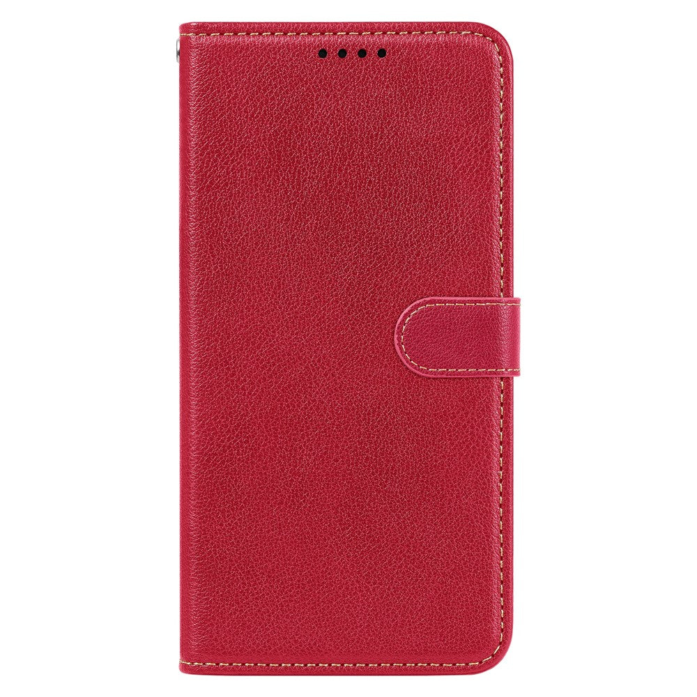 For Samsung Galaxy A57 5G Case RFID Blocking Wallet Litchi Texture Leather Phone Cover Magnetic Clasp - Red