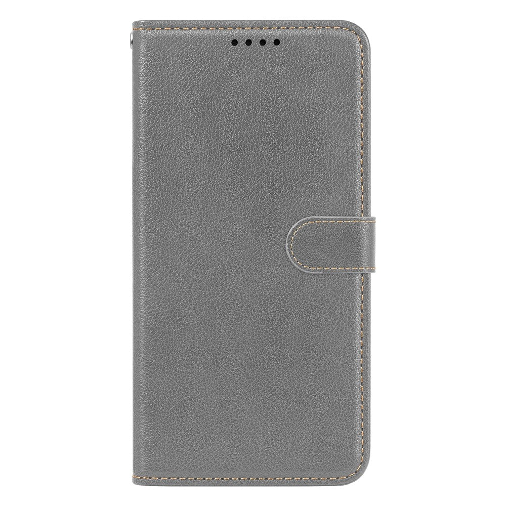 For Samsung Galaxy A57 5G Case RFID Blocking Wallet Litchi Texture Leather Phone Cover Magnetic Clasp - Grey
