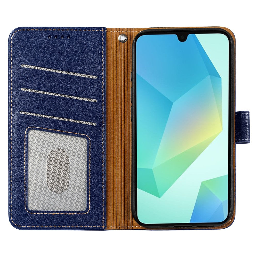 For Samsung Galaxy A57 5G Case RFID Blocking Wallet Litchi Texture Leather Phone Cover Magnetic Clasp - Blue