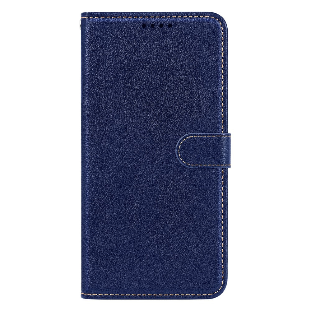For Samsung Galaxy A57 5G Case RFID Blocking Wallet Litchi Texture Leather Phone Cover Magnetic Clasp - Blue