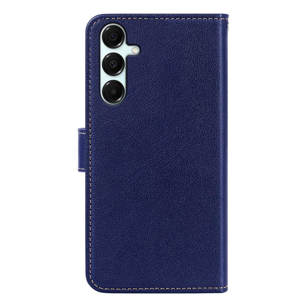 For Samsung Galaxy A57 5G Case RFID Blocking Wallet Litchi Texture Leather Phone Cover Magnetic Clasp - Blue