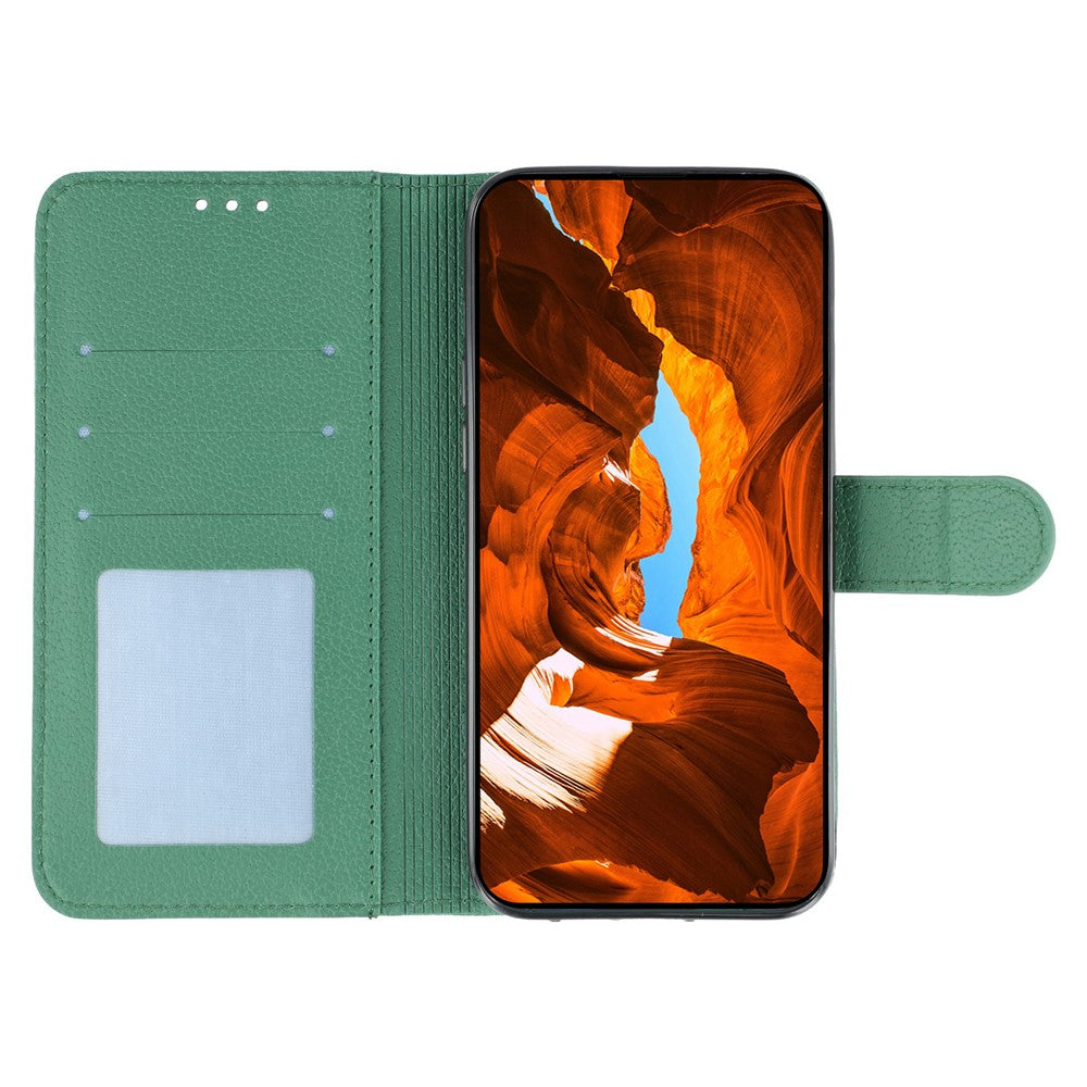 For Samsung Galaxy A57 5G Case Feather Imprint PU Leather Wallet Phone Cover - Green