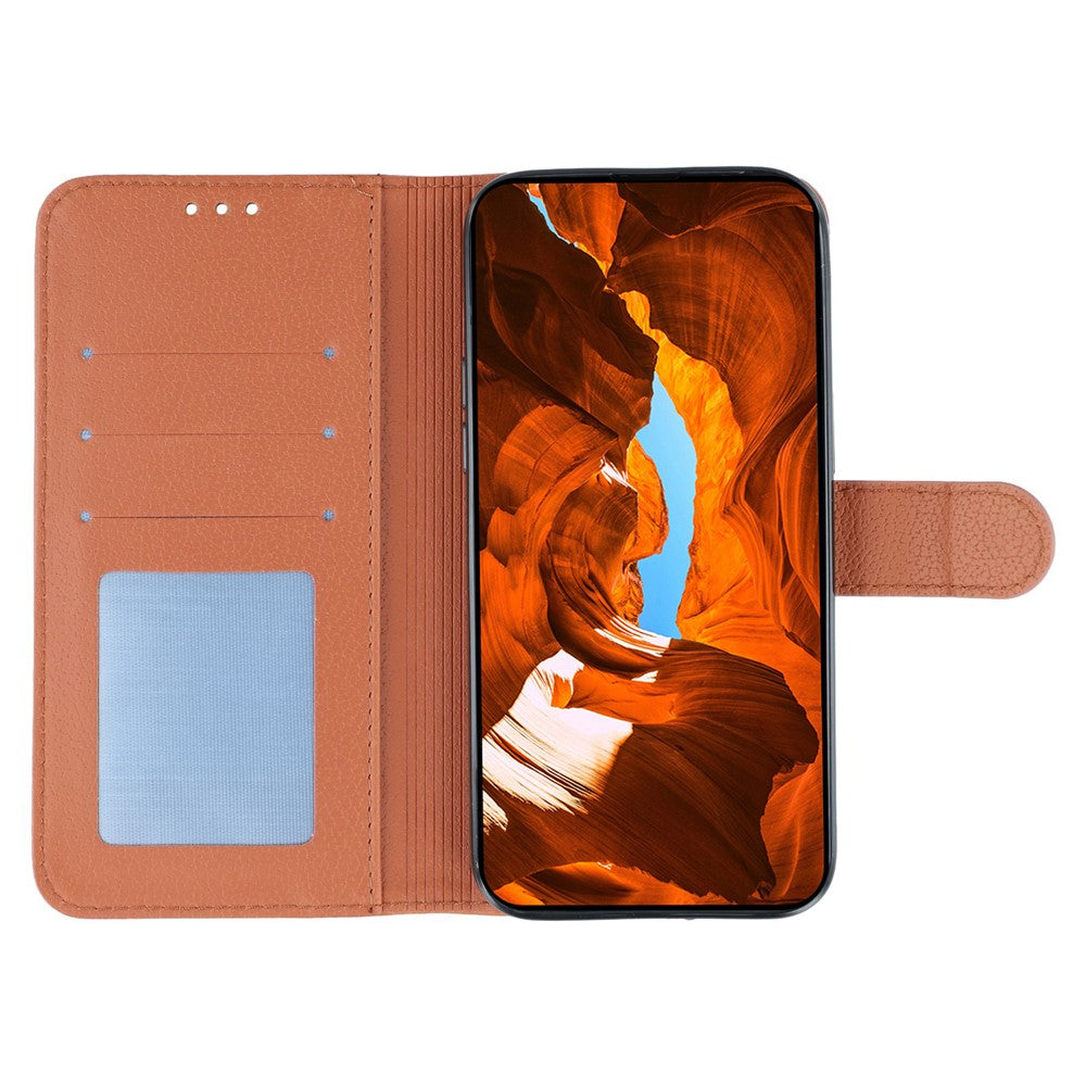 For Samsung Galaxy A57 5G Case Feather Imprint PU Leather Wallet Phone Cover - Brown