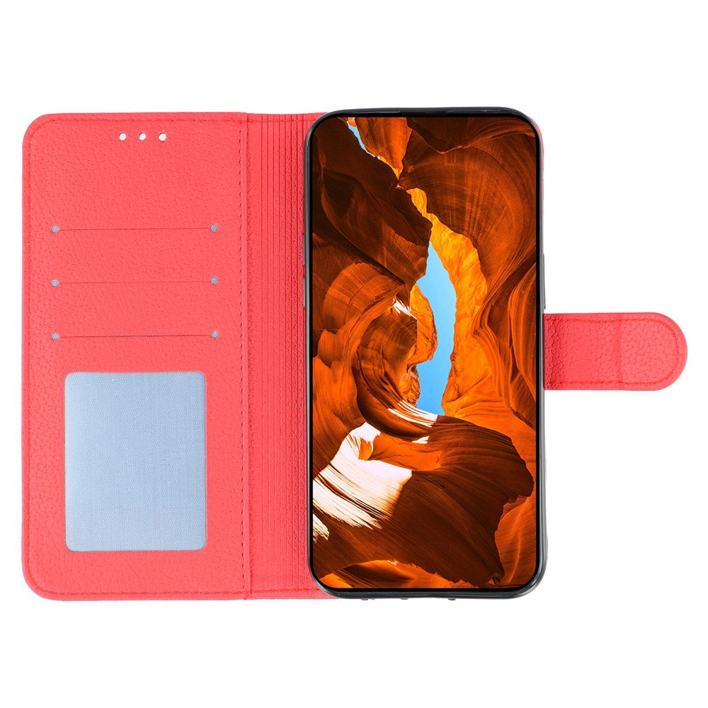 For Samsung Galaxy A57 5G Case Feather Imprint PU Leather Wallet Phone Cover - Red