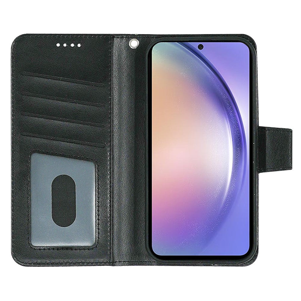 For Samsung Galaxy A57 5G Case Stand Card Holder Wallet Leather Phone Cover - Black