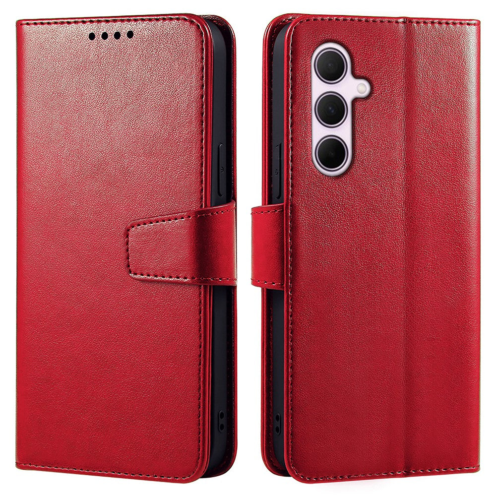 For Samsung Galaxy A57 5G Case Stand Card Holder Wallet Leather Phone Cover - Red
