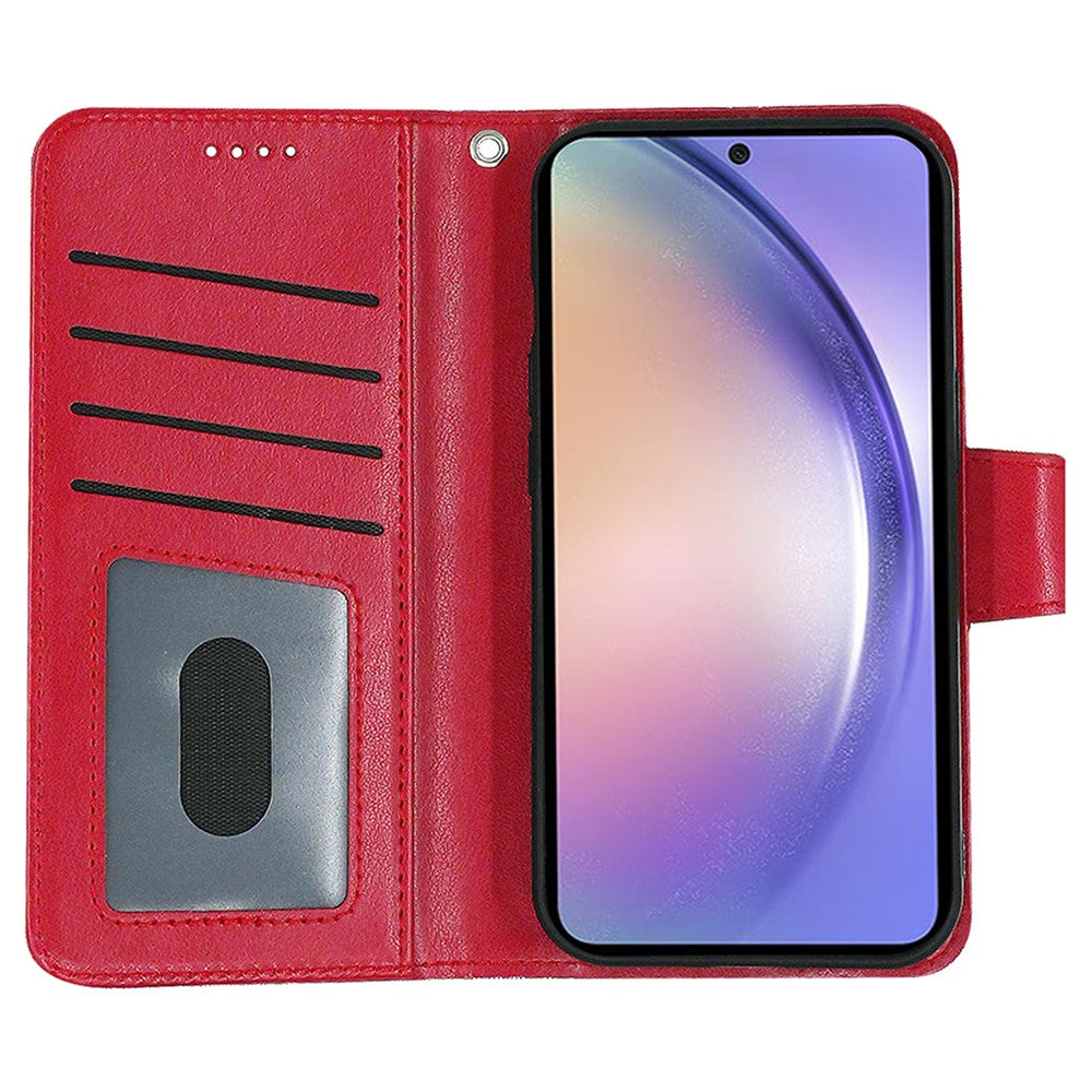 For Samsung Galaxy A57 5G Case Stand Card Holder Wallet Leather Phone Cover - Red