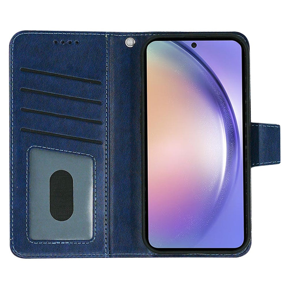 For Samsung Galaxy A57 5G Case Stand Card Holder Wallet Leather Phone Cover - Blue