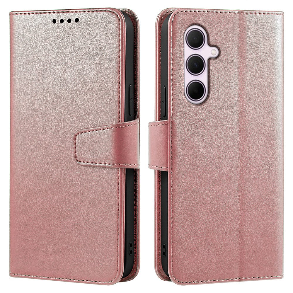 For Samsung Galaxy A57 5G Case Stand Card Holder Wallet Leather Phone Cover - Rose Gold