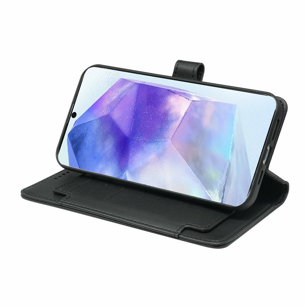 For Samsung Galaxy A57 5G Case with 9 Card Slots PU Leather Stand Phone Cover - Black
