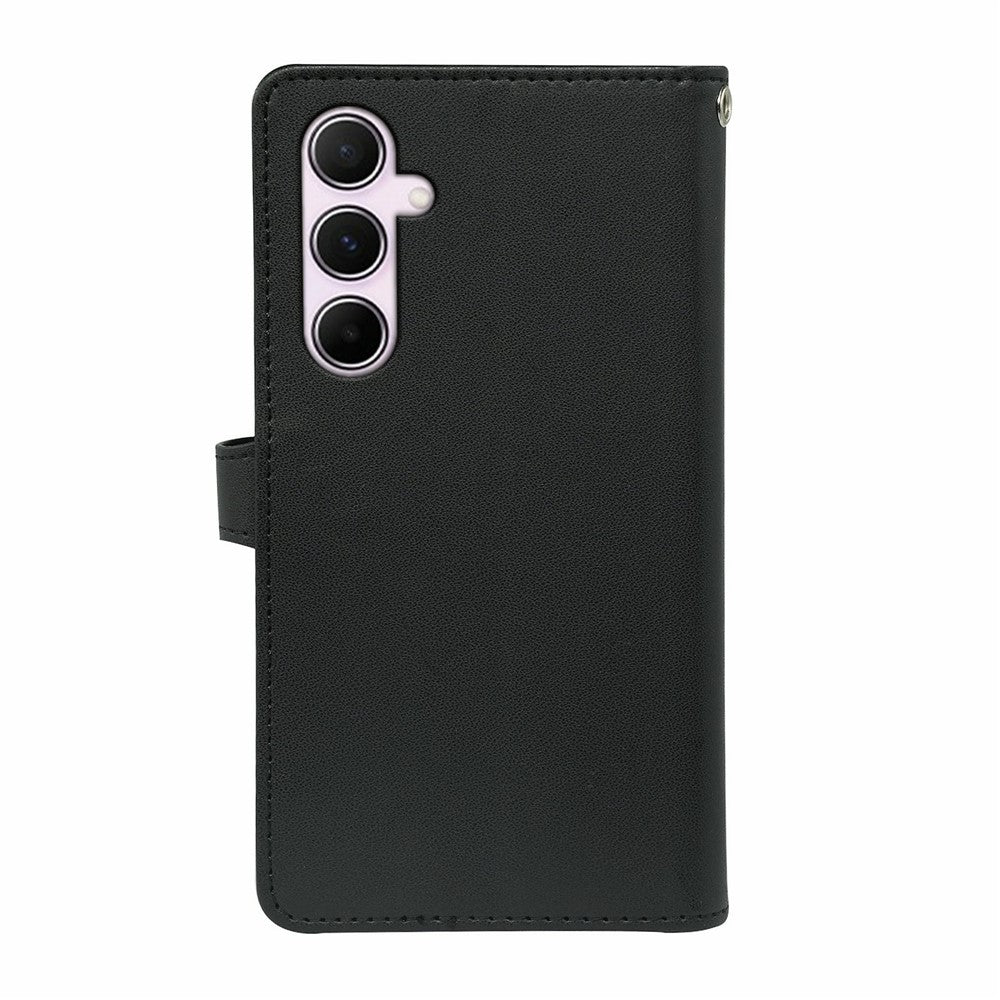 For Samsung Galaxy A57 5G Case with 9 Card Slots PU Leather Stand Phone Cover - Black