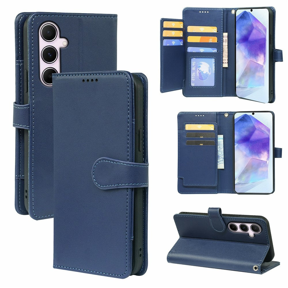 For Samsung Galaxy A57 5G Case with 9 Card Slots PU Leather Stand Phone Cover - Blue