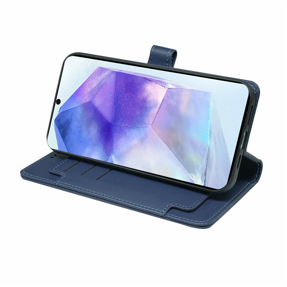 For Samsung Galaxy A57 5G Case with 9 Card Slots PU Leather Stand Phone Cover - Blue
