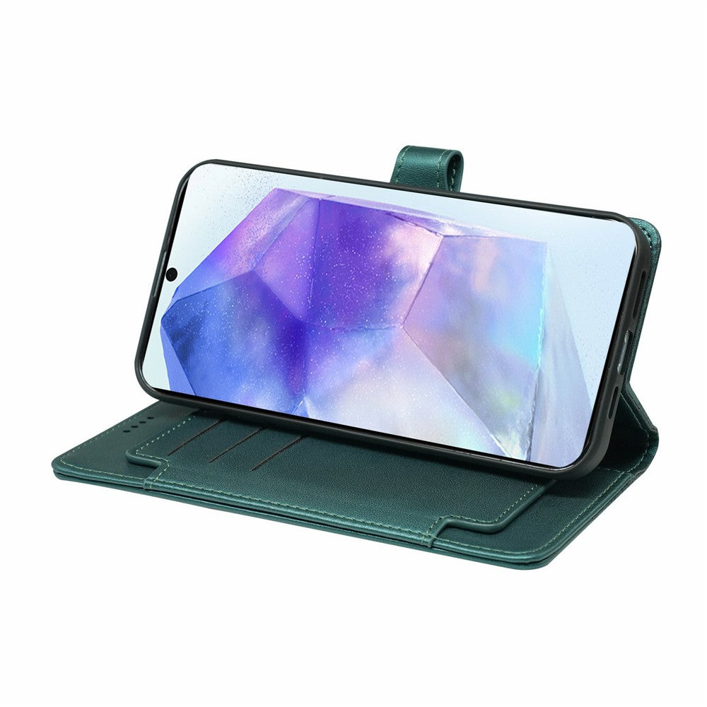 For Samsung Galaxy A57 5G Case with 9 Card Slots PU Leather Stand Phone Cover - Green