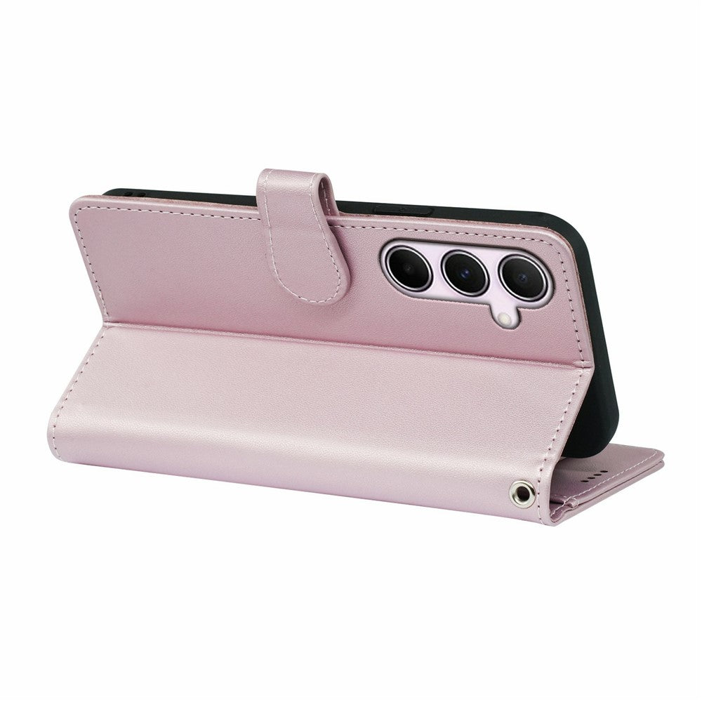 For Samsung Galaxy A57 5G Case with 9 Card Slots PU Leather Stand Phone Cover - Rose Gold