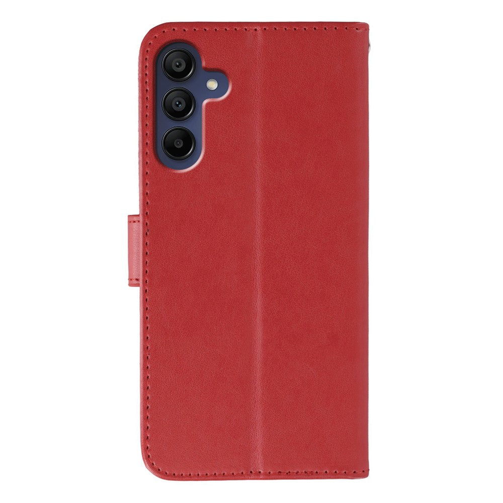 For Samsung Galaxy A57 5G Case PU Leather Flip Wallet Phone Cover with Strap - Red