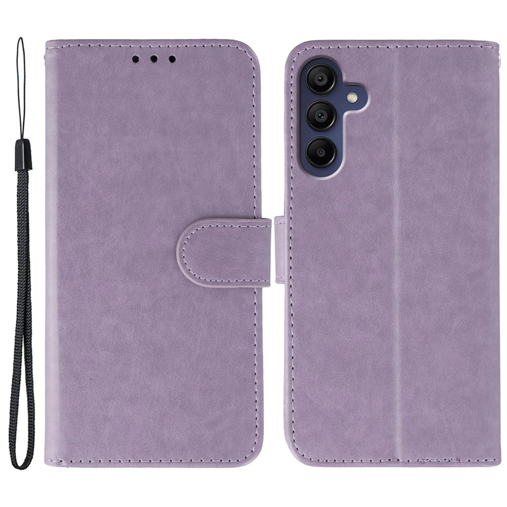 For Samsung Galaxy A57 5G Case PU Leather Flip Wallet Phone Cover with Strap - Purple