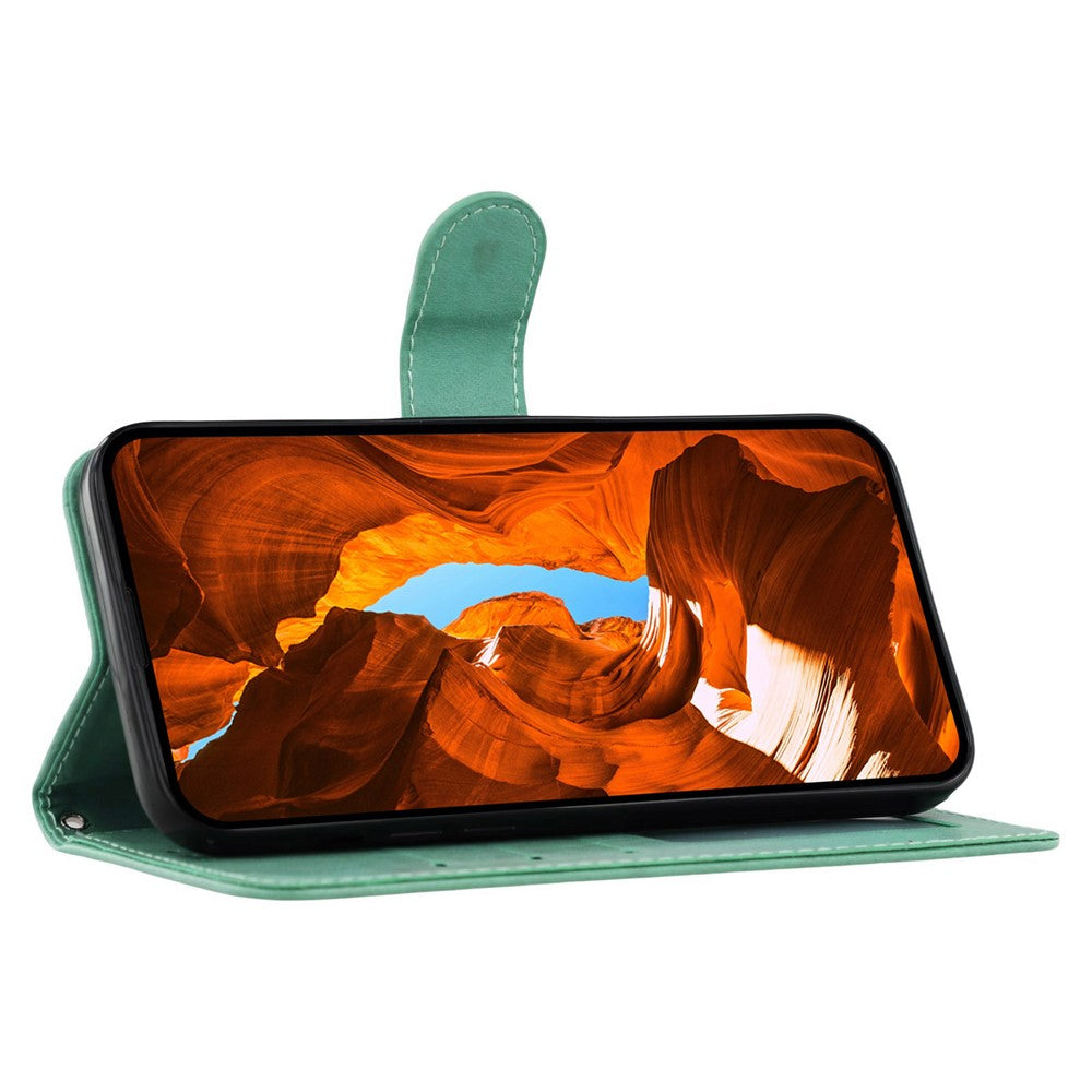 For Samsung Galaxy A57 5G Case PU Leather Flip Wallet Phone Cover with Strap - Green