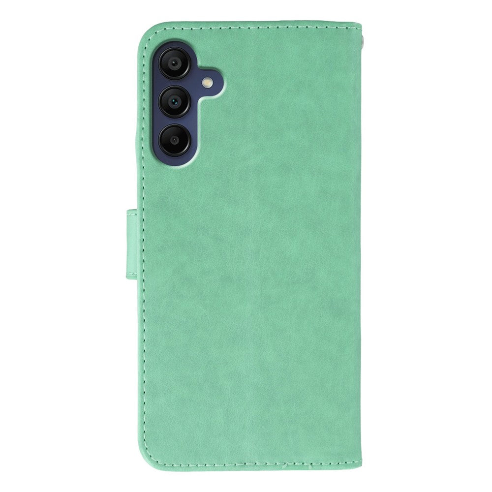 For Samsung Galaxy A57 5G Case PU Leather Flip Wallet Phone Cover with Strap - Green