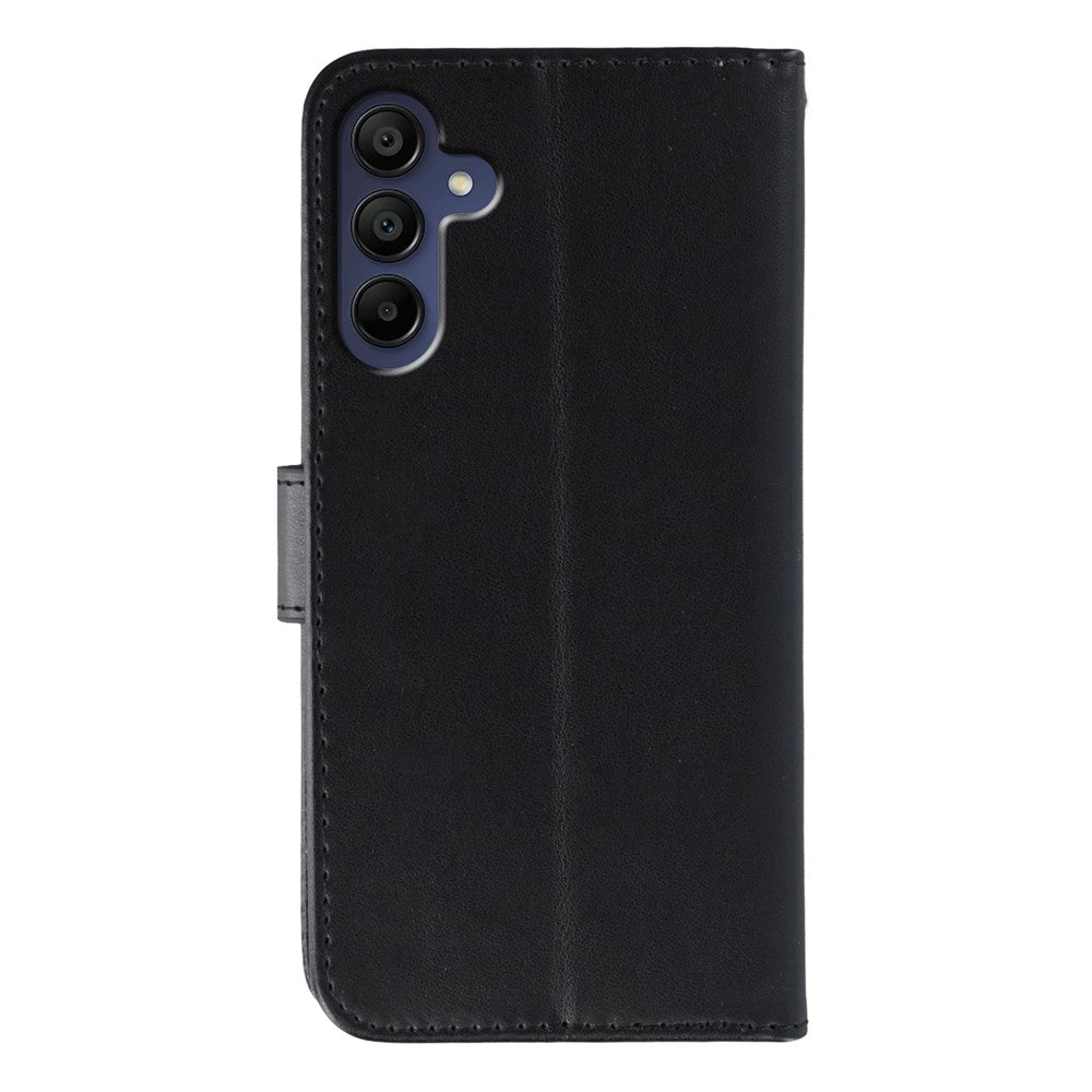 For Samsung Galaxy A57 5G Case PU Leather Flip Wallet Phone Cover with Strap - Black