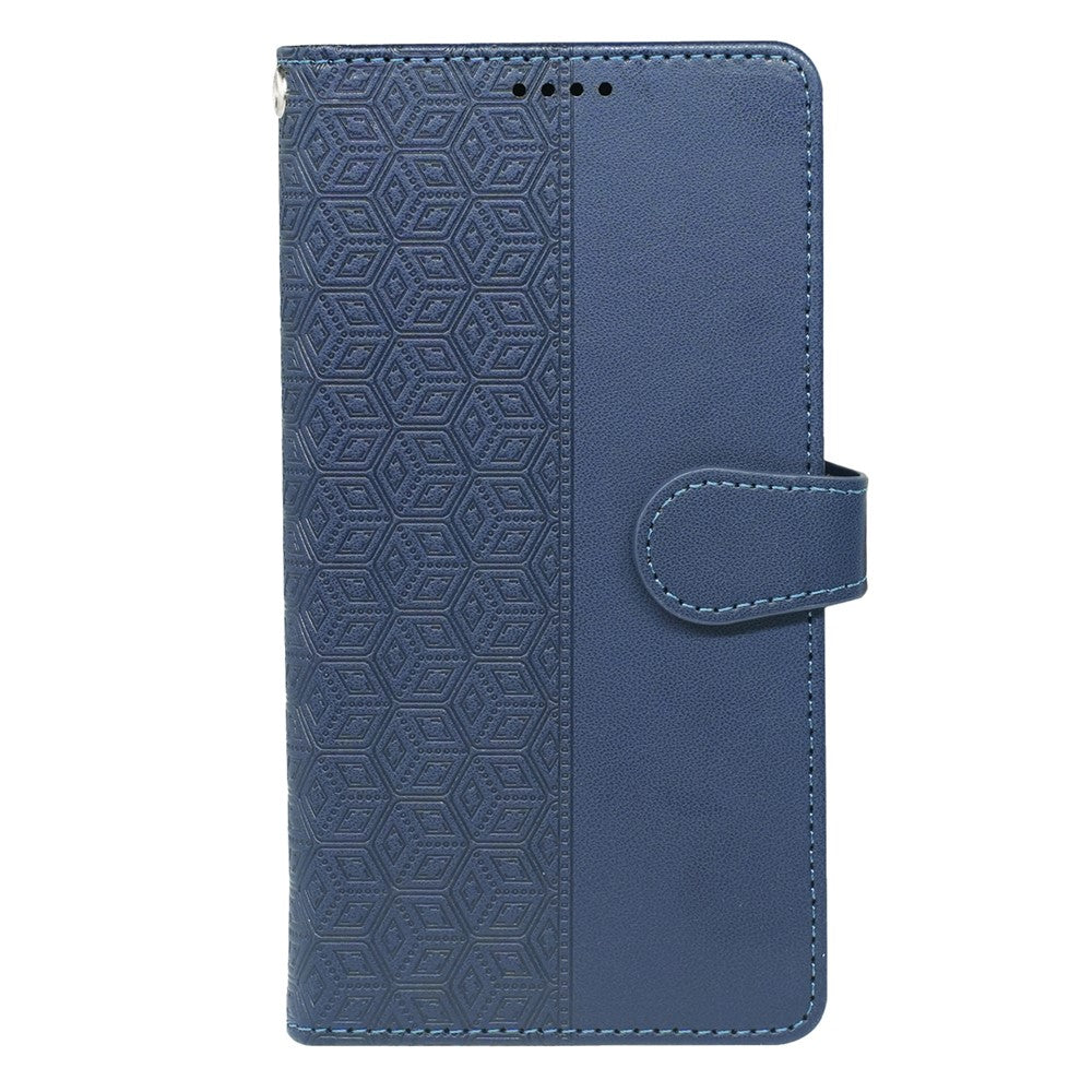 For Samsung Galaxy A57 5G Case with 9 Card Slots Checkered Pattern PU Leather Phone Cover - Blue