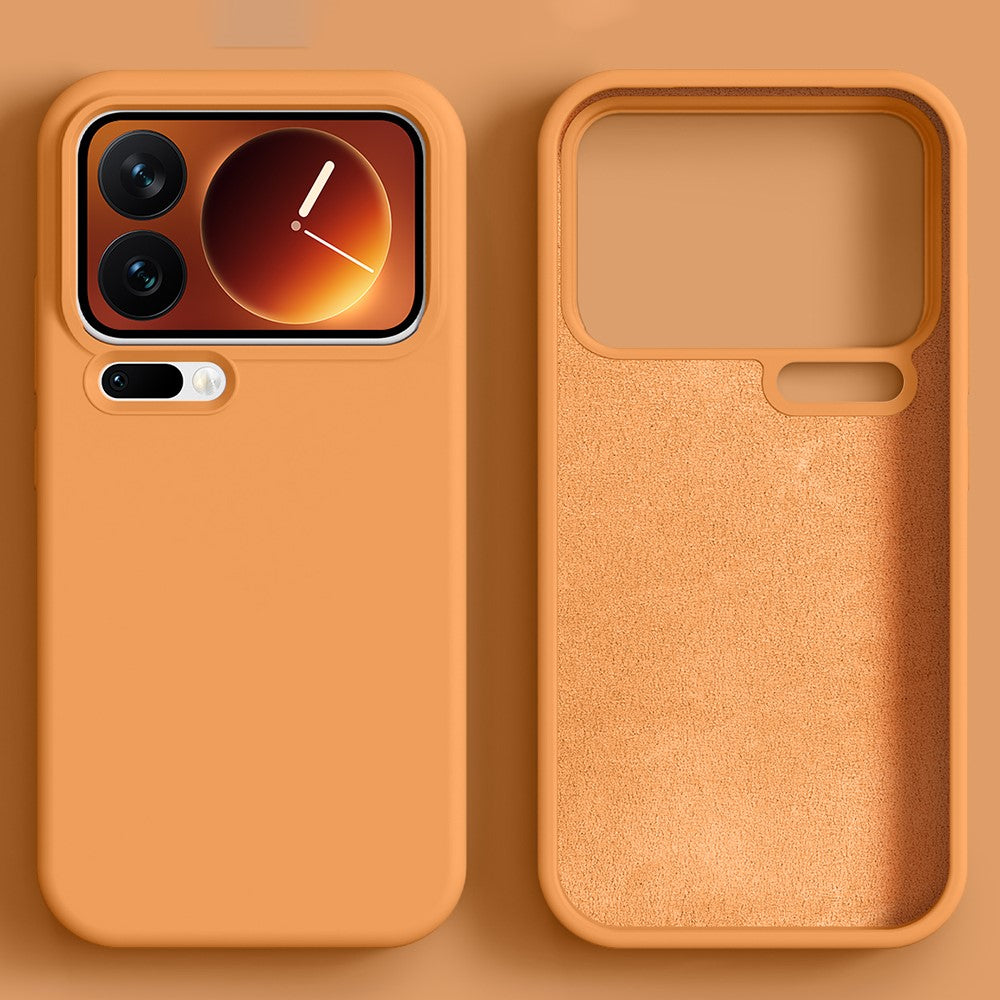 For Xiaomi 17 Pro Max Magnetic Case Skin-friendly Liquid Silicone + PC Phone Cover - Orange
