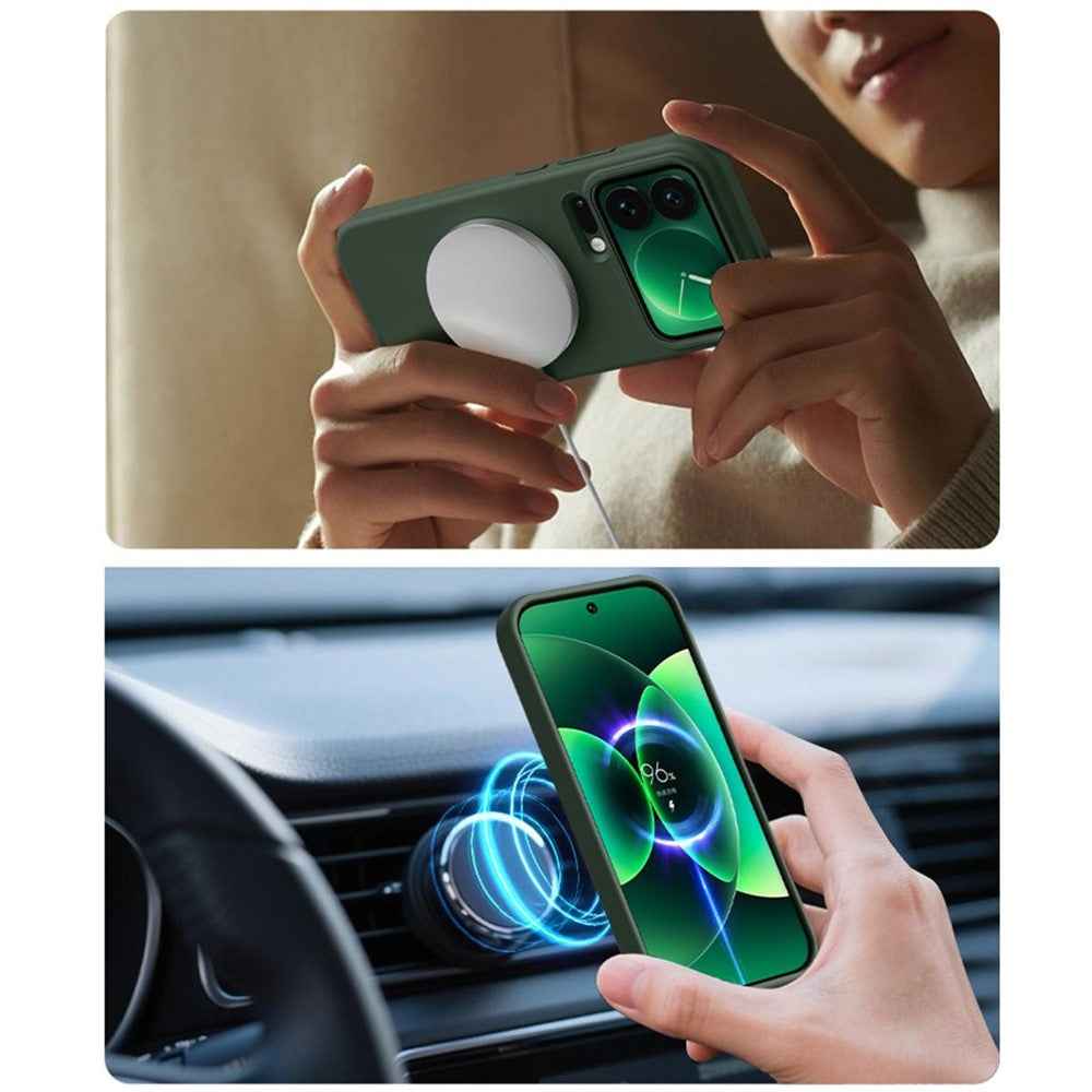 For Xiaomi 17 Pro Magnetic Case Skin-friendly Liquid Silicone + PC Phone Cover - Light Purple