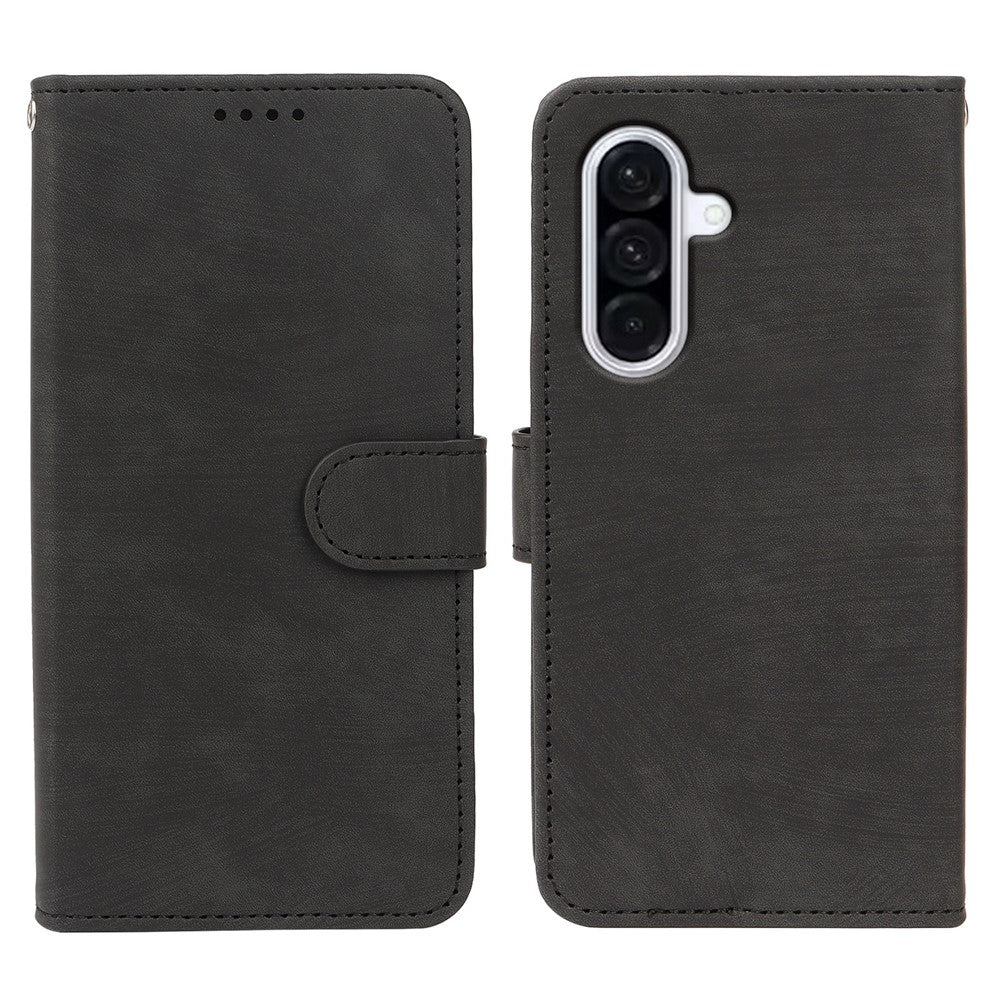 For Samsung Galaxy A57 5G Case Flip Wallet Striped Texture Leather Phone Cover - Black