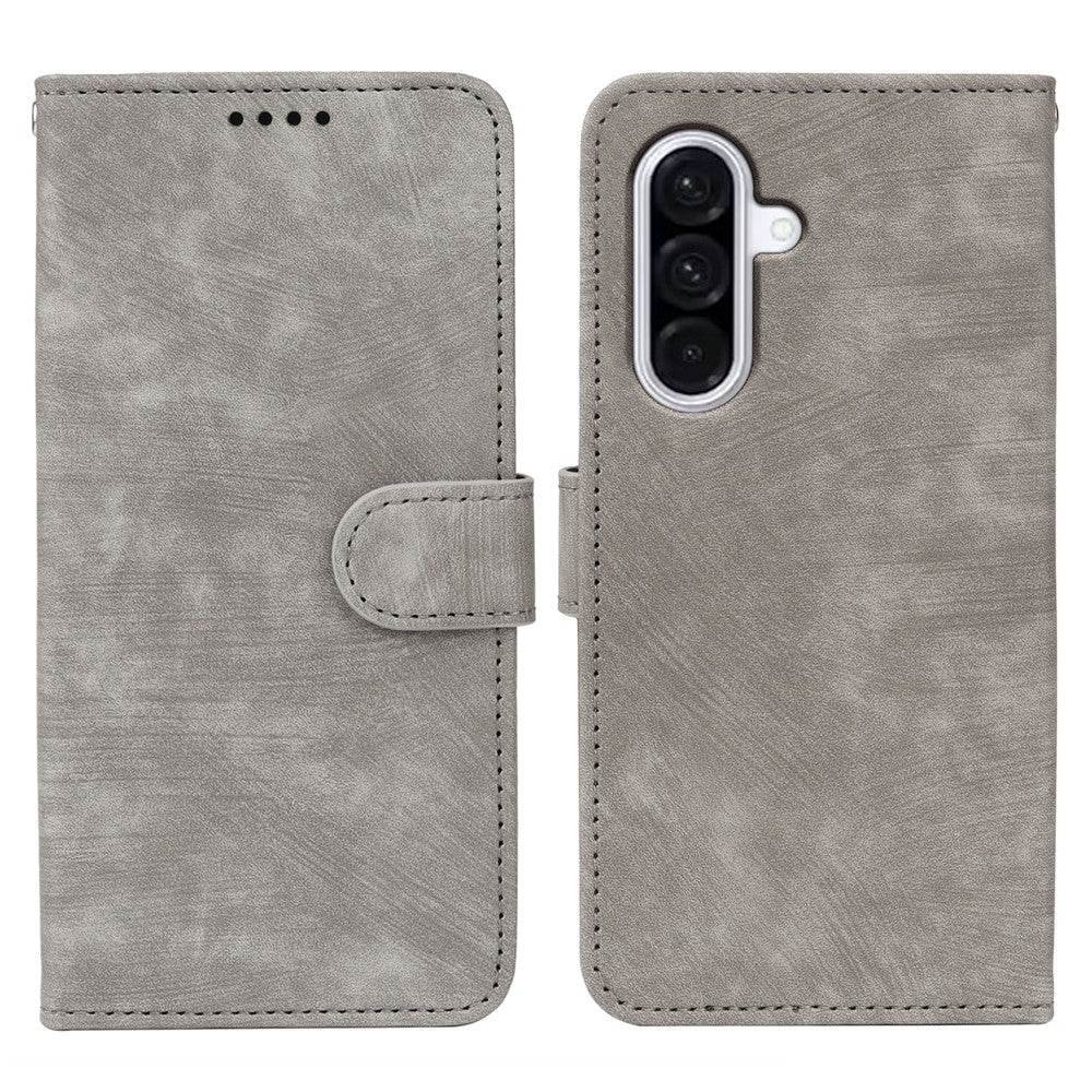 For Samsung Galaxy A57 5G Case Flip Wallet Striped Texture Leather Phone Cover - Grey
