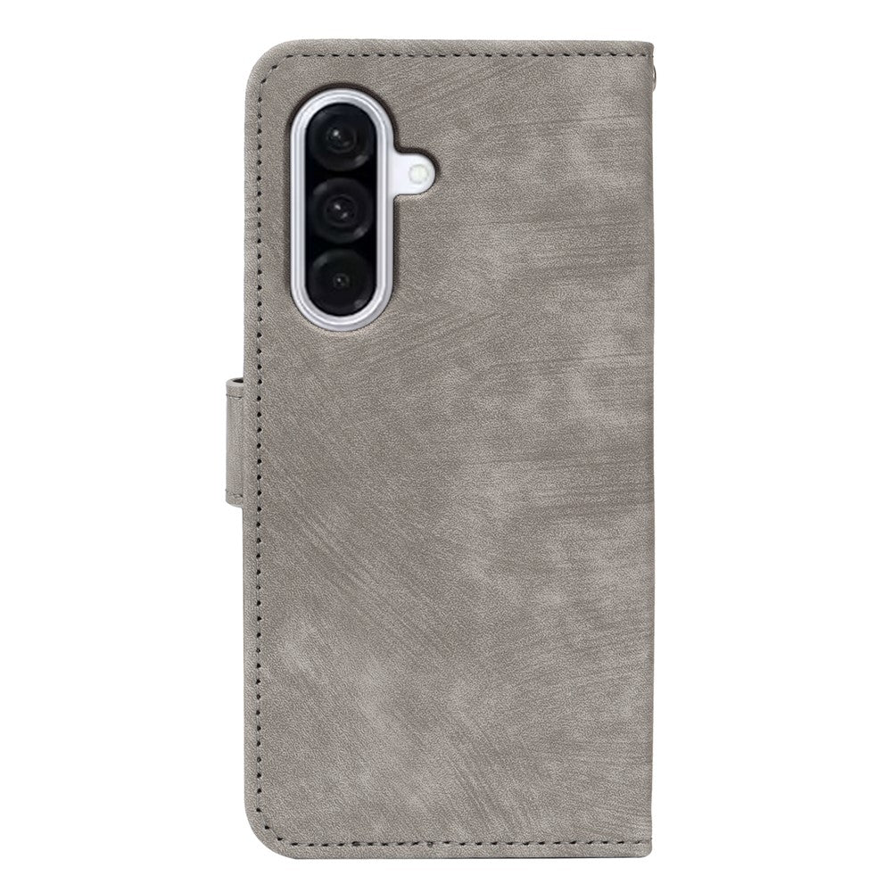 For Samsung Galaxy A57 5G Case Flip Wallet Striped Texture Leather Phone Cover - Grey