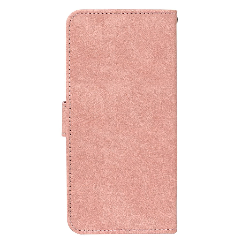 For Samsung Galaxy A57 5G Case Flip Wallet Striped Texture Leather Phone Cover - Rose Gold