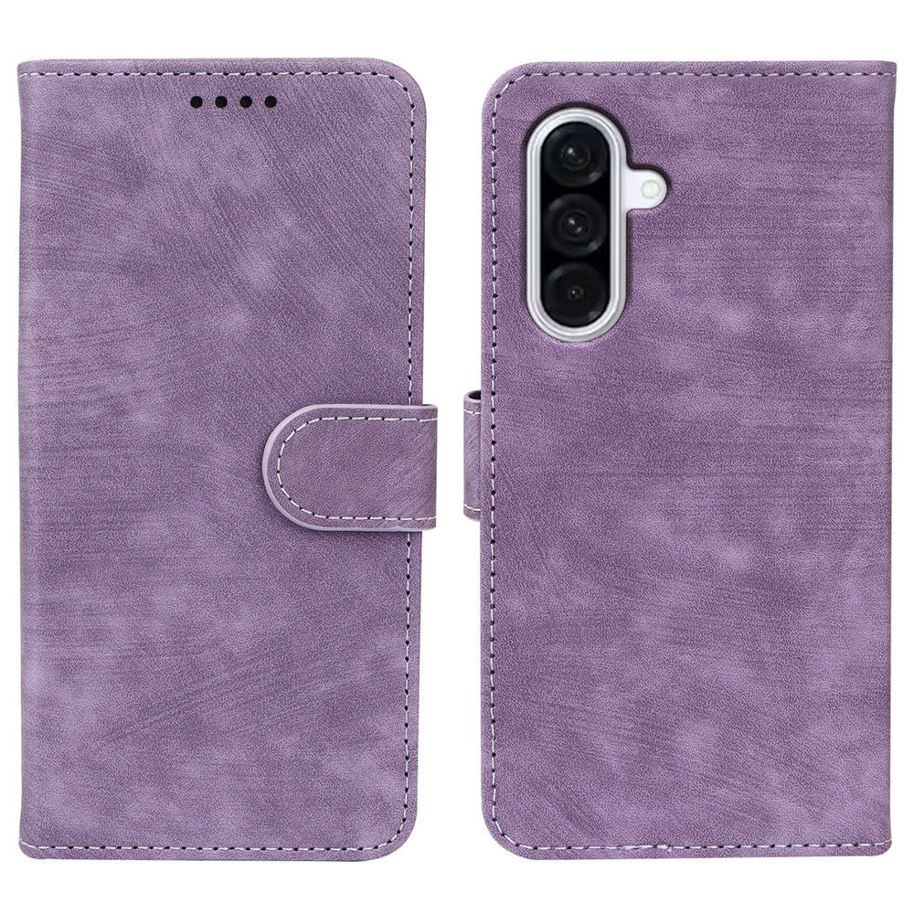 For Samsung Galaxy A57 5G Case Flip Wallet Striped Texture Leather Phone Cover - Purple