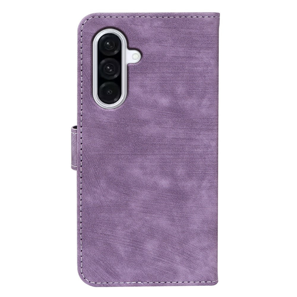 For Samsung Galaxy A57 5G Case Flip Wallet Striped Texture Leather Phone Cover - Purple