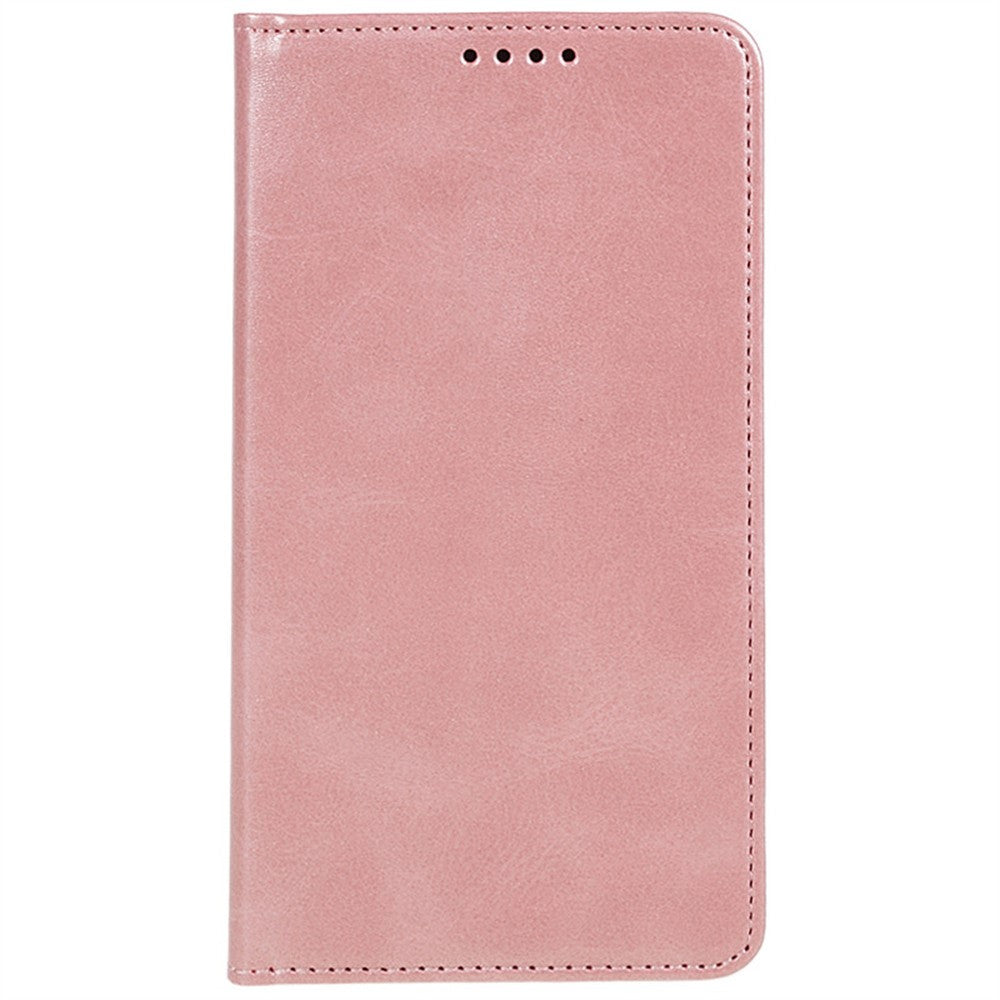 For Samsung Galaxy A57 5G Case Strong Magnetic PU Leather Phone Cover Calf Texture - Rose Gold