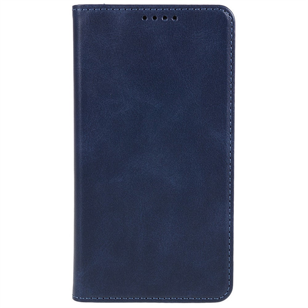 For Samsung Galaxy A57 5G Case Strong Magnetic PU Leather Phone Cover Calf Texture - Blue