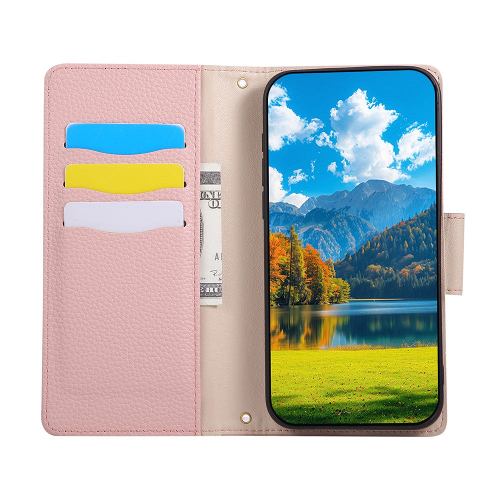 For Xiaomi 17 Pro Max Case Zipper Wallet Color Splicing TPU PU Leather Flip Phone Cover with Strap - Pink