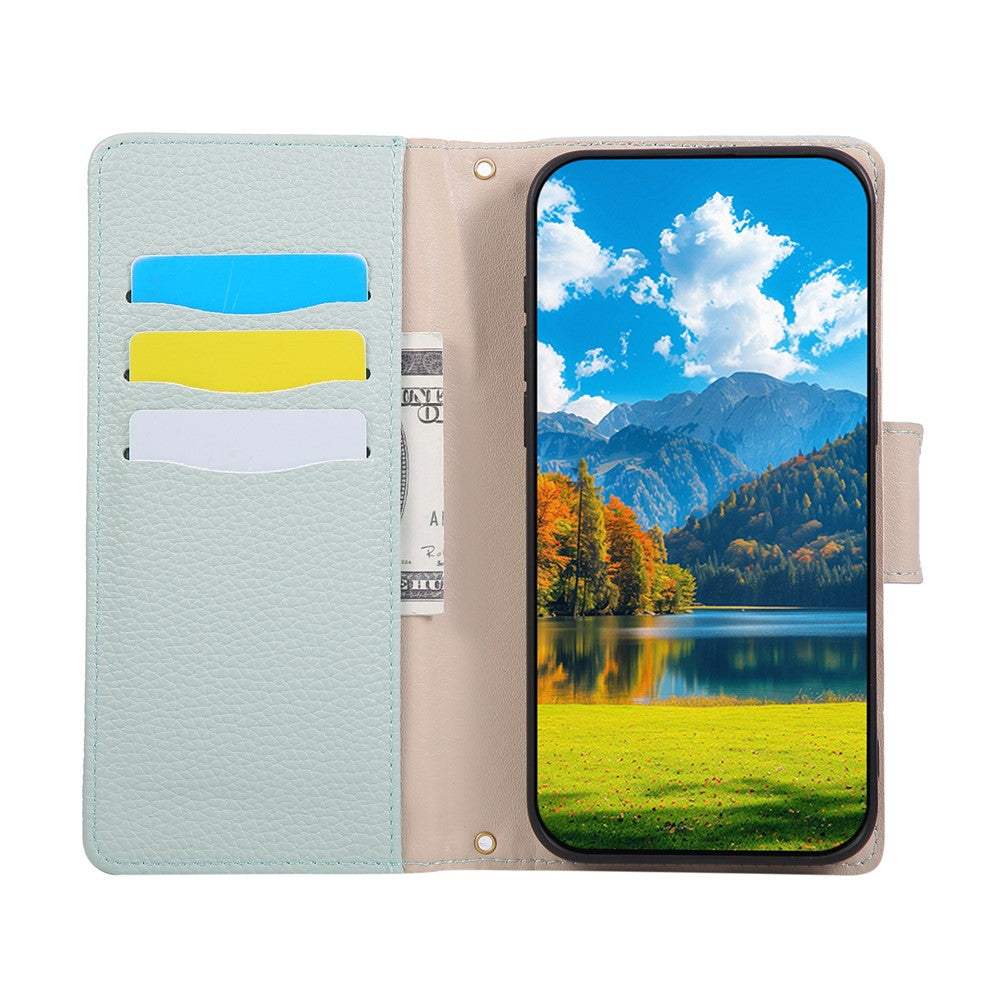 For Xiaomi 17 Pro Max Case Zipper Wallet Color Splicing TPU PU Leather Flip Phone Cover with Strap - Green