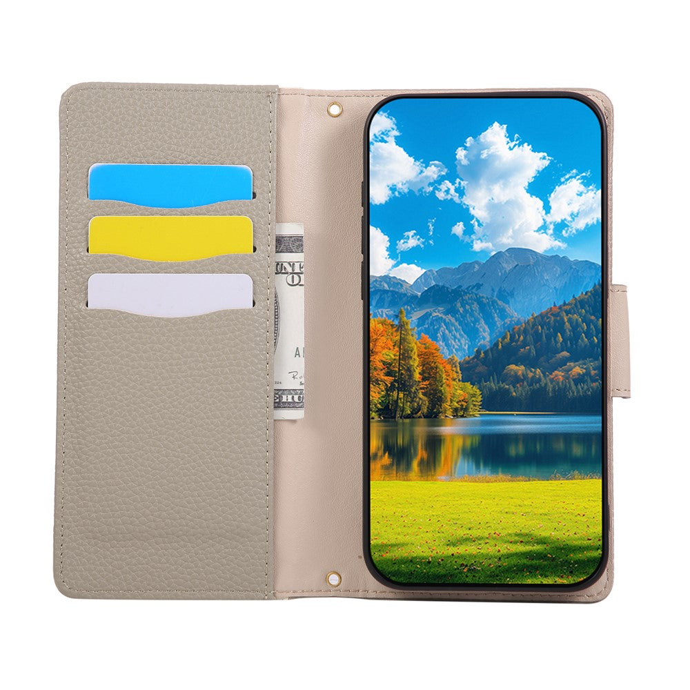 For Xiaomi 17 Pro Max Case Zipper Wallet Color Splicing TPU PU Leather Flip Phone Cover with Strap - Grey